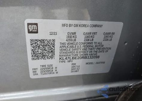 2024 Buick Envista Sport Touring Fwd from USA, damaged, VIN KL47LBE20RB132098